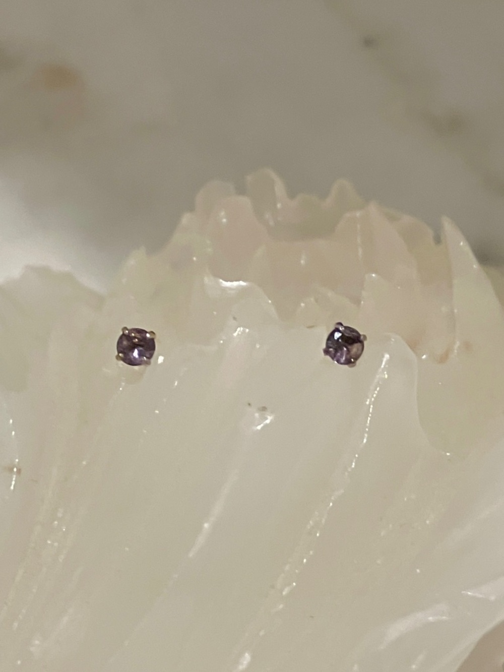 Lavender Round Cut CZ Stud Earrings - NWOT